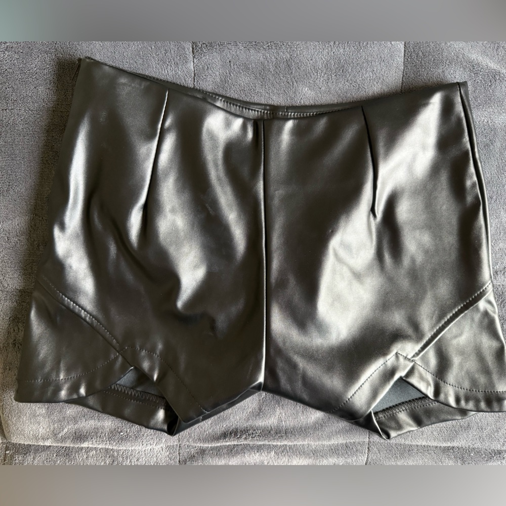 Spirit Black Faux Leather Shorts